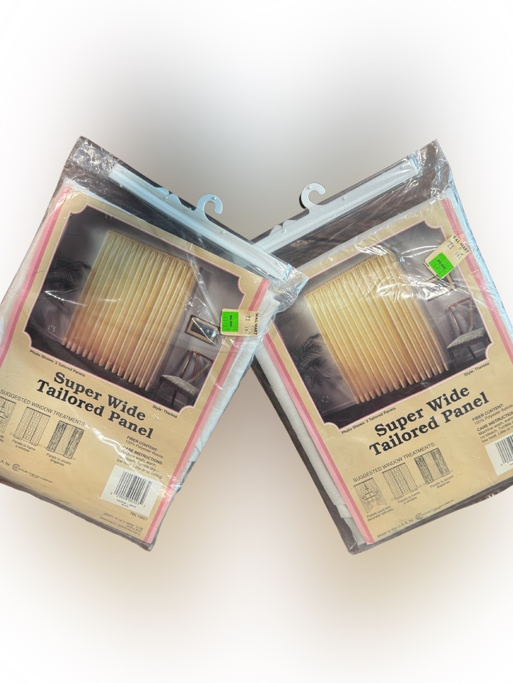 Vintage 90’s Super Wide Tailored Panel Curtains - Cream - NEW in package